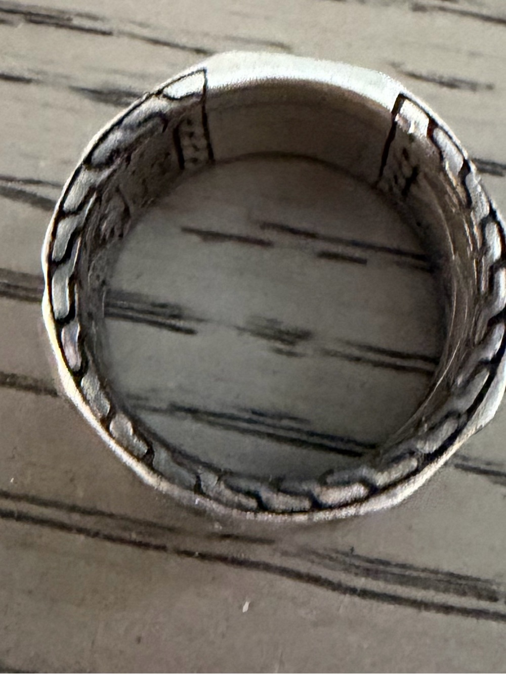 John Hardy Silver Textured Wide Band Ring Size 11 - Picture 7 of 14